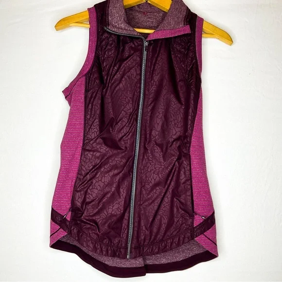 Lululemon Vest Pink Purple Zip Up Running Layer Size 6 - Picture 9 of 11